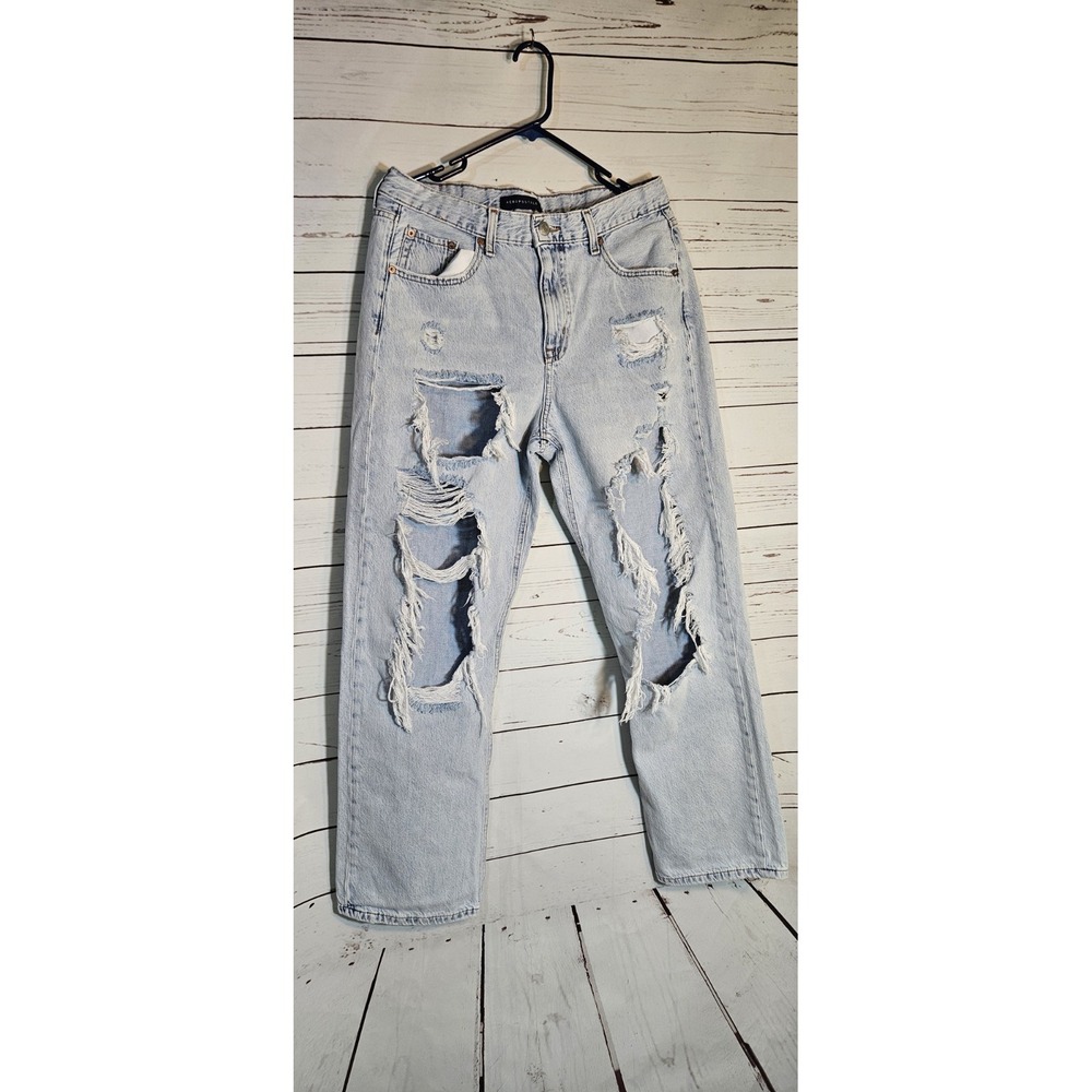 Aeropostale 90s Baggy‎ Light Wash Denim Jeans Womens Size 12 distressed relaxed